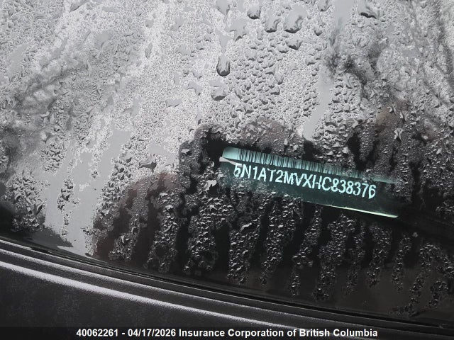 40062261 :رقم المزاد ، 5N1AT2MVXHC838376 vin ، 2017 Nissan Rogue مزاد بيع