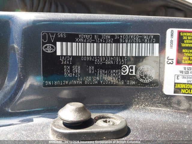 Aukcja sprzedaży 2011 Toyota Corolla S/le, vin: 2T1BU4EE6BC576600, numer aukcji: 40062448