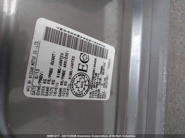 Aukcja sprzedaży 2013 Nissan Rogue S/sv, vin: JN8AS5MV8DW145408, numer aukcji: 40061217