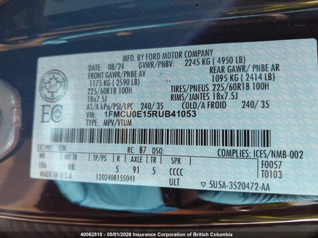 Ford Escape Phev 2024 1FMCU0E15RUB41053 Image 9