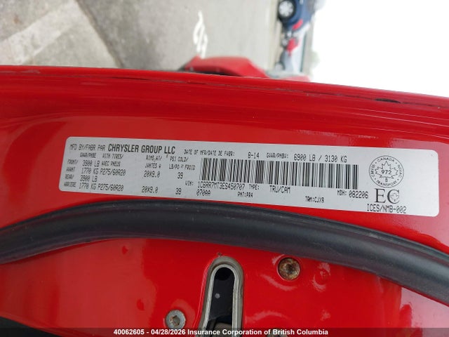 Продаж на аукціоні авто 2014 Ram 1500 Sport, vin: 1C6RR7MT3ES450707, номер лоту: 40062605