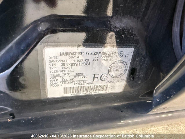 Aukcja sprzedaży 2015 Nissan Micra, vin: 3N1CK3CP9FL213593, numer aukcji: 40062610