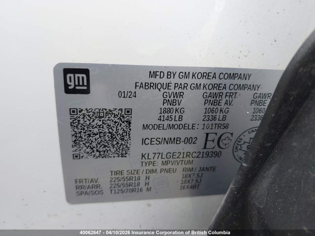 KL77LGE21RC219390 Chevrolet Trax