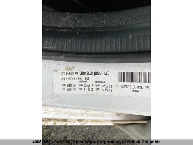 Aukcja sprzedaży 2014 Dodge Avenger Se, vin: 1C3CDZAB1EN104985, numer aukcji: 40062666