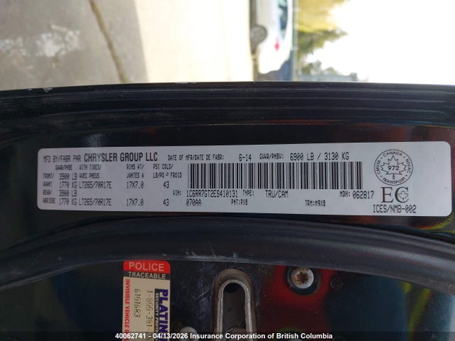 Aukcja sprzedaży 2014 Ram 1500 Slt, vin: 1C6RR7GT2ES410131, numer aukcji: 40062741