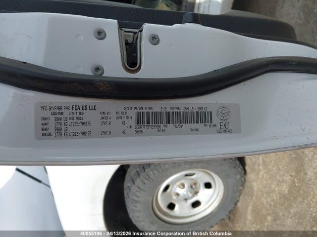 Продажа на аукционе авто 2015 Ram 1500 St, vin: 1C6RR7FT5FS597898, номер лота: 40055196