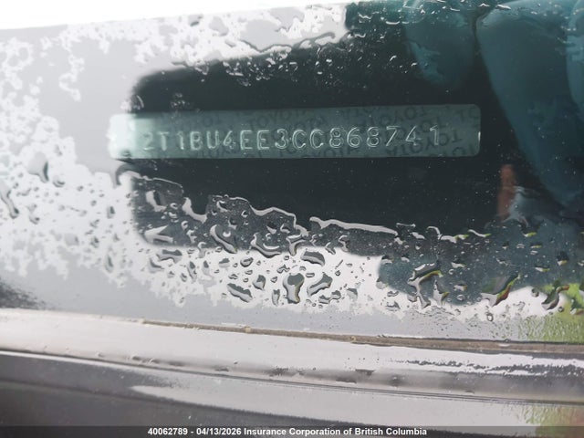40062789 :رقم المزاد ، 2T1BU4EE3CC868741 vin ، 2012 Toyota Corolla S/le مزاد بيع