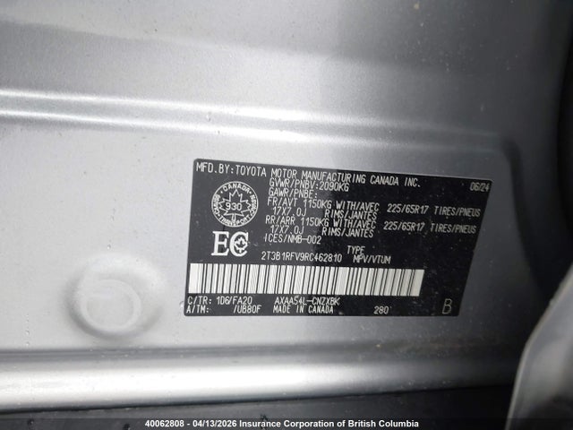 2024 Toyota Rav4 მანქანა იყიდება აუქციონზე, vin: 2T3B1RFV9RC462810, აუქციონის ნომერი: 40062808