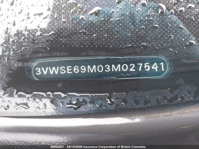 40062827 :رقم المزاد ، 3VWSE69M03M027541 vin ، 2003 Volkswagen Jetta مزاد بيع