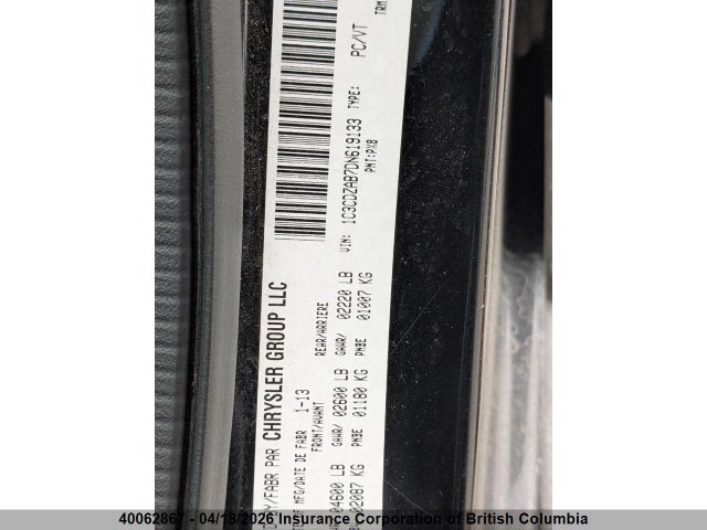 40062867 :رقم المزاد ، 1C3CDZAB7DN619133 vin ، 2013 Dodge Avenger Se مزاد بيع