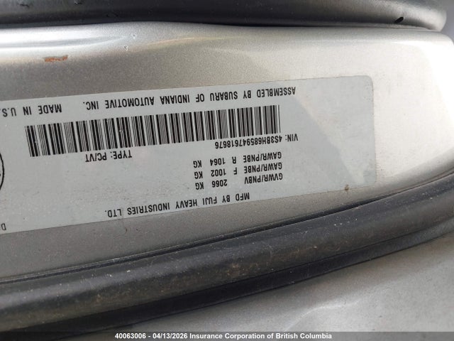 Aukcja sprzedaży 2004 Subaru Legacy Outback Limited, vin: 4S3BH685947618676, numer aukcji: 40063006