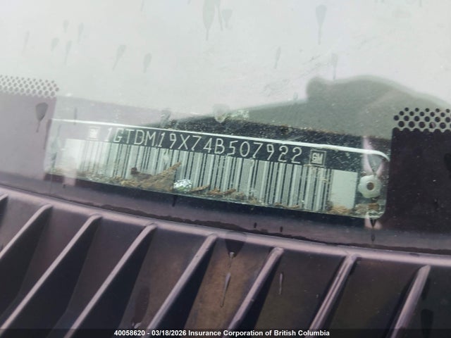 40058620 :رقم المزاد ، 1GTDM19X74B507922 vin ، 2004 Gmc Safari Xt مزاد بيع