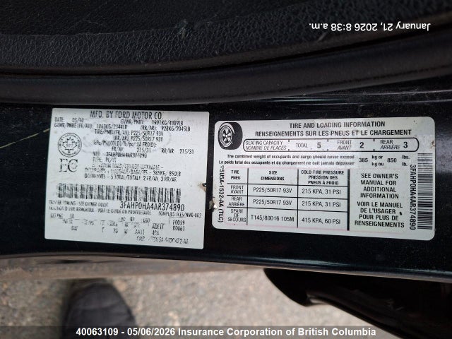 Продаж на аукціоні авто 2010 Ford Fusion Se, vin: 3FAHP0HA4AR374890, номер лоту: 40063109