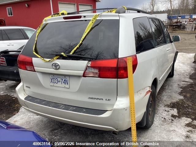 40063114 :رقم المزاد ، 5TDZA23C14S012196 vin ، 2004 Toyota Sienna Ce/le مزاد بيع