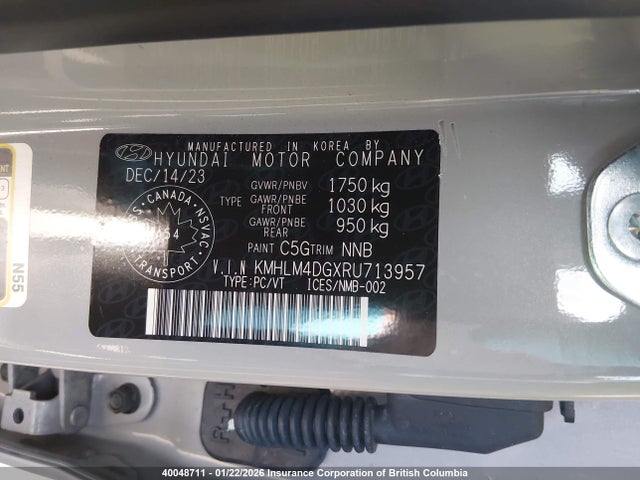 KMHLM4DGXRU713957 Hyundai ELANTRA SEL