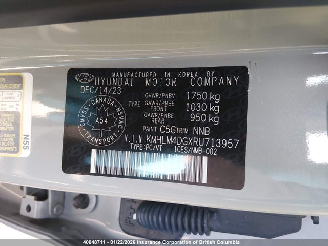 KMHLM4DGXRU713957 Hyundai ELANTRA SEL