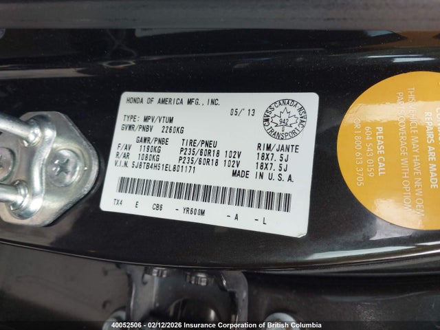 5J8TB4H51EL801171 Acura Rdx Technology