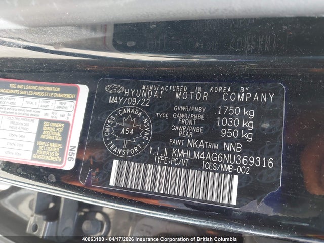Продажа на аукционе авто 2022 Hyundai Elantra Sel, vin: KMHLM4AG6NU369316, номер лота: 40063190