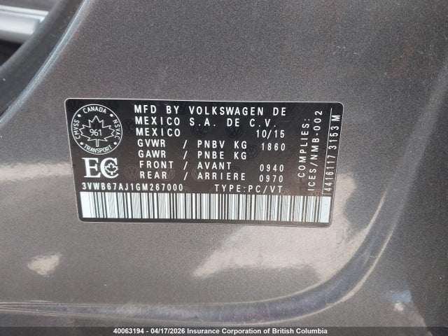 3VWB67AJ1GM267000 Volkswagen Jetta