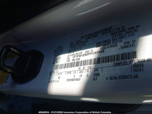 Продажа на аукционе авто 2023 Ford F-150 Xlt, vin: 1FTFW1E85PFC65906, номер лота: 40048534
