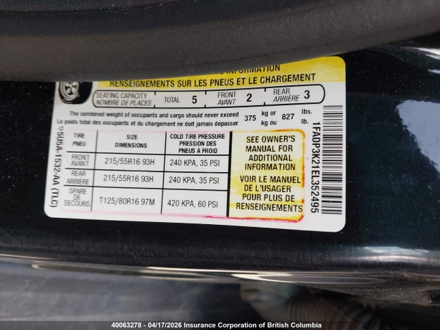 1FADP3K21EL352495 Ford Focus
