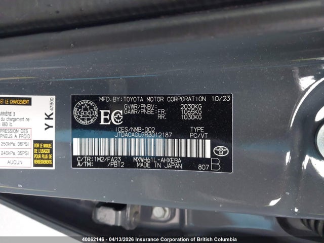 JTDACACU7R3012187 Toyota Prius Prime Se/xse/xse Premium