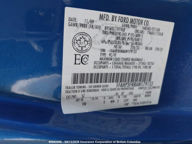Aukcja sprzedaży 2010 Ford Focus Se, vin: 1FAHP3FN8AW179153, numer aukcji: 40062456