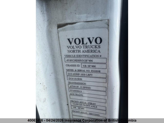 4V4NC9EH9NN287496 Volvo Vn L