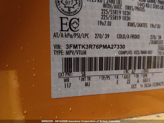 3FMTK3R76PMA27330 Ford Mustang Mach-e Premium