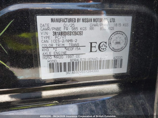 Nissan SENTRA SR 2025 3N1AB8DV6SY284393 Image 9