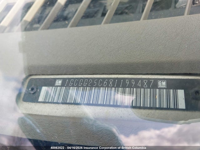 2008 Chevrolet Express G2500 მანქანა იყიდება აუქციონზე, vin: 1GCGG25C681199487, აუქციონის ნომერი: 40063522
