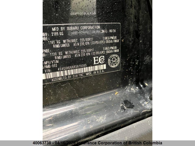 4S4GUHU66R3810305 Subaru Crosstrek Wilderness
