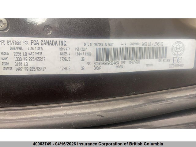 Продаж на аукціоні авто 2016 Dodge Grand Caravan Se, vin: 2C4RDGBG2GR394454, номер лоту: 40063749