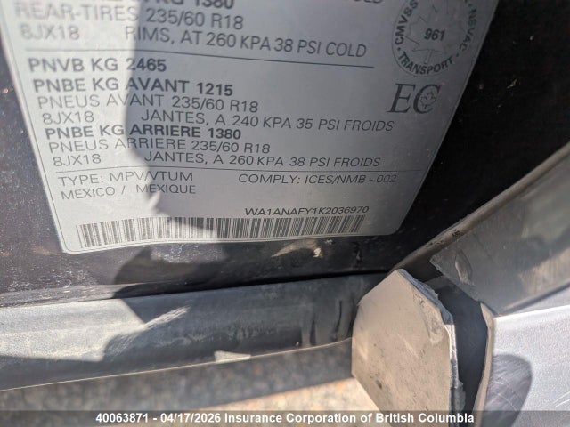 Продаж на аукціоні авто 2019 Audi Q5, vin: WA1ANAFY1K2036970, номер лоту: 40063871