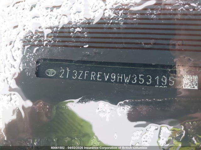 2T3ZFREV9HW353195 Toyota RAV4 LE