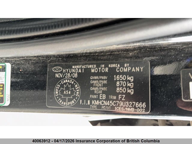Продажа на аукционе авто 2009 Hyundai Accent Gls, vin: KMHCN45C79U327666, номер лота: 40063912