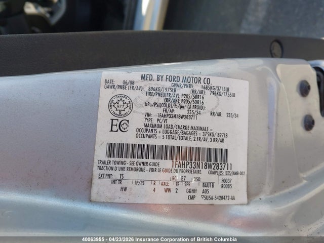 Продаж на аукціоні авто 2008 Ford Focus, vin: 1FAHP33N18W283711, номер лоту: 40063955