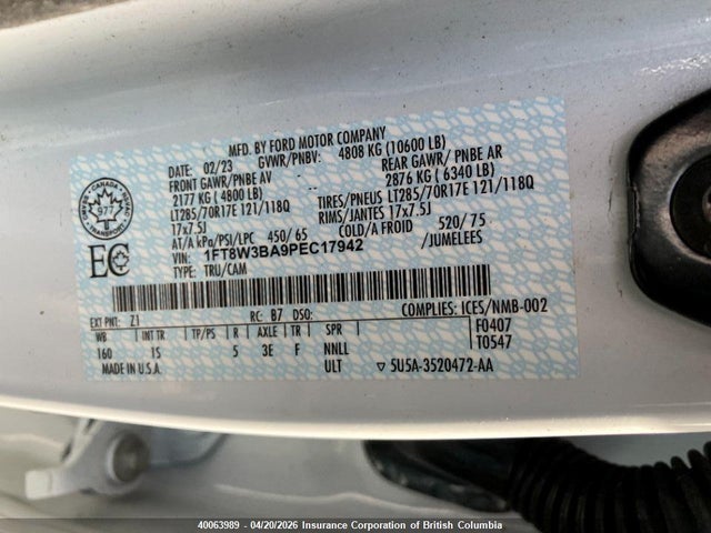 1FT8W3BA9PEC17942 Ford F350