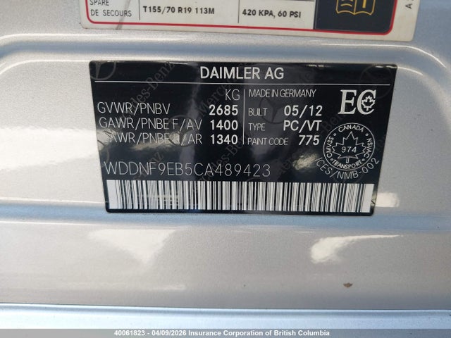 Aukcja sprzedaży 2012 Mercedes-benz S 550 4matic, vin: WDDNF9EB5CA489423, numer aukcji: 40061823