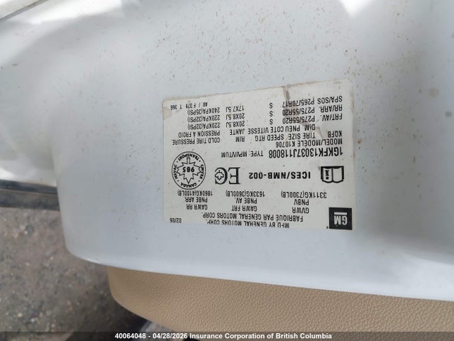 40064048 :رقم المزاد ، 1GKFK13037J118008 vin ، 2007 Gmc Yukon مزاد بيع