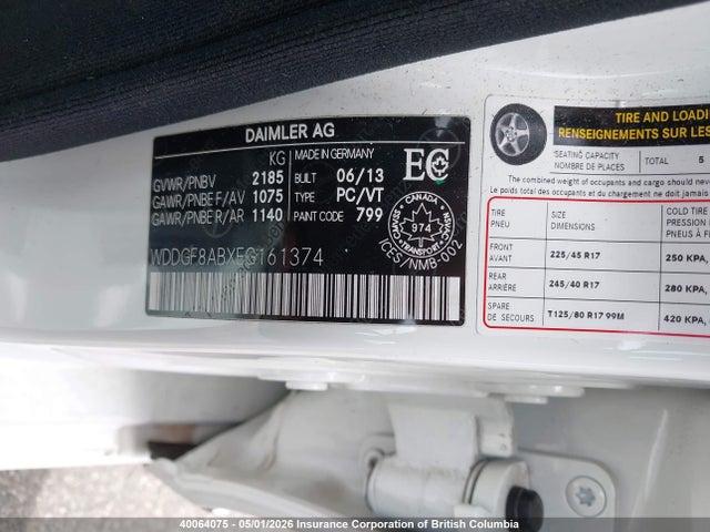 Aukcja sprzedaży 2014 Mercedes-benz C 300 4matic, vin: WDDGF8ABXEG161374, numer aukcji: 40064075