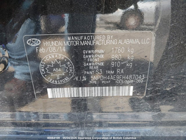 Продаж на аукціоні авто 2014 Hyundai Elantra Se/sport/limited, vin: 5NPDH4AE9EH487043, номер лоту: 40064109