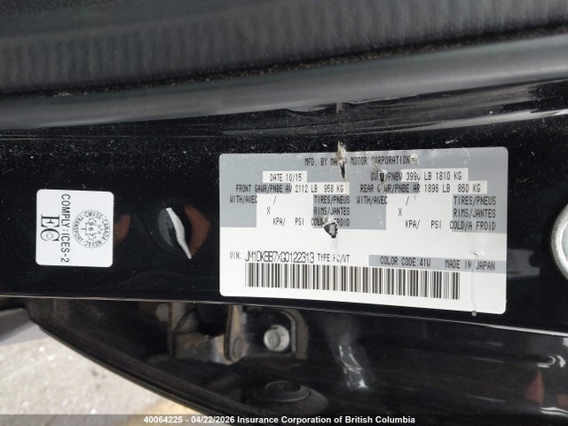 Aukcja sprzedaży 2016 Mazda Cx-3, vin: JM1DKBB7XG0122313, numer aukcji: 40064225