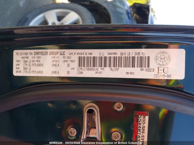 Aukcja sprzedaży 2011 Dodge Ram 1500, vin: 1D7RV1CT0BS650142, numer aukcji: 40064244