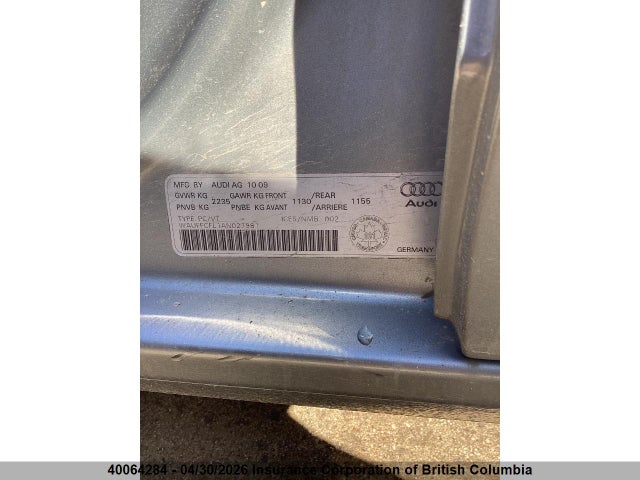 40064284 :رقم المزاد ، WAUFFCFL1AN027981 vin ، 2010 Audi A4 مزاد بيع
