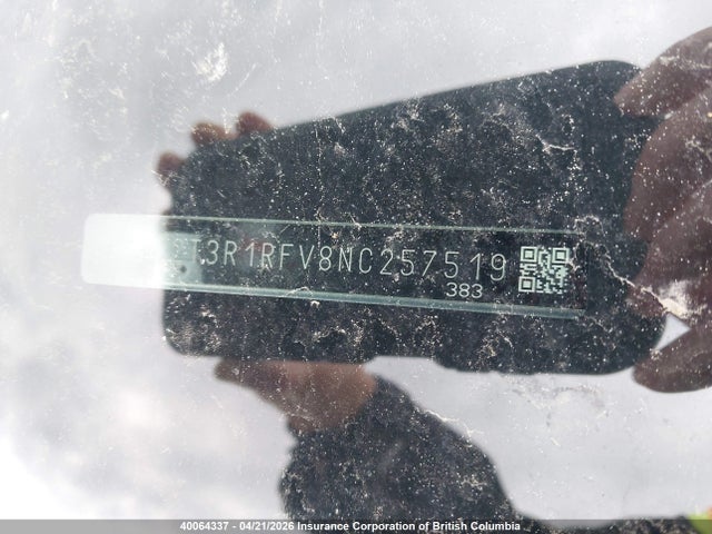 2022 Toyota Rav4 მანქანა იყიდება აუქციონზე, vin: 2T3R1RFV8NC257519, აუქციონის ნომერი: 40064337