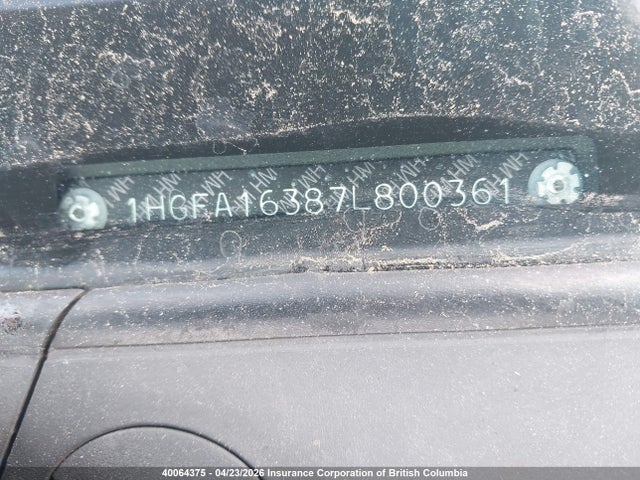 Aukcja sprzedaży 2007 Honda Civic, vin: 1HGFA16387L800361, numer aukcji: 40064375