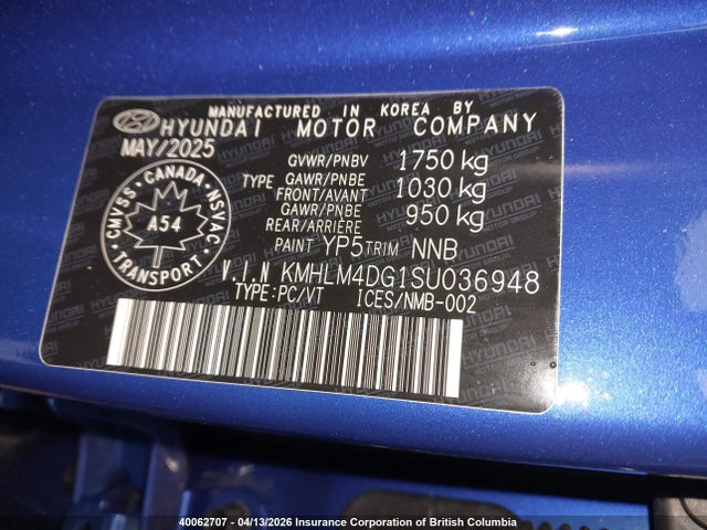 2025 Hyundai Elantra Sel Sport მანქანა იყიდება აუქციონზე, vin: KMHLM4DG1SU036948, აუქციონის ნომერი: 40062707