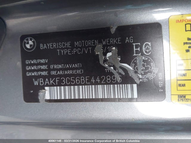 Продажа на аукционе авто 2011 Bmw 328i Xdrive, vin: WBAKF3C56BE442896, номер лота: 40061145