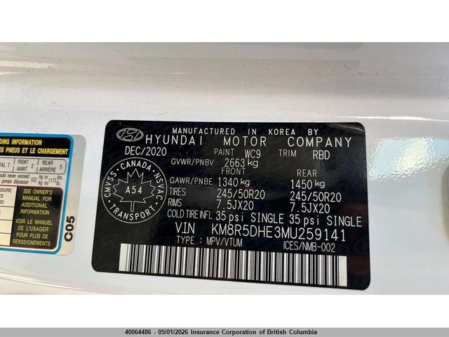 KM8R5DHE3MU259141 Hyundai Palisade Limited